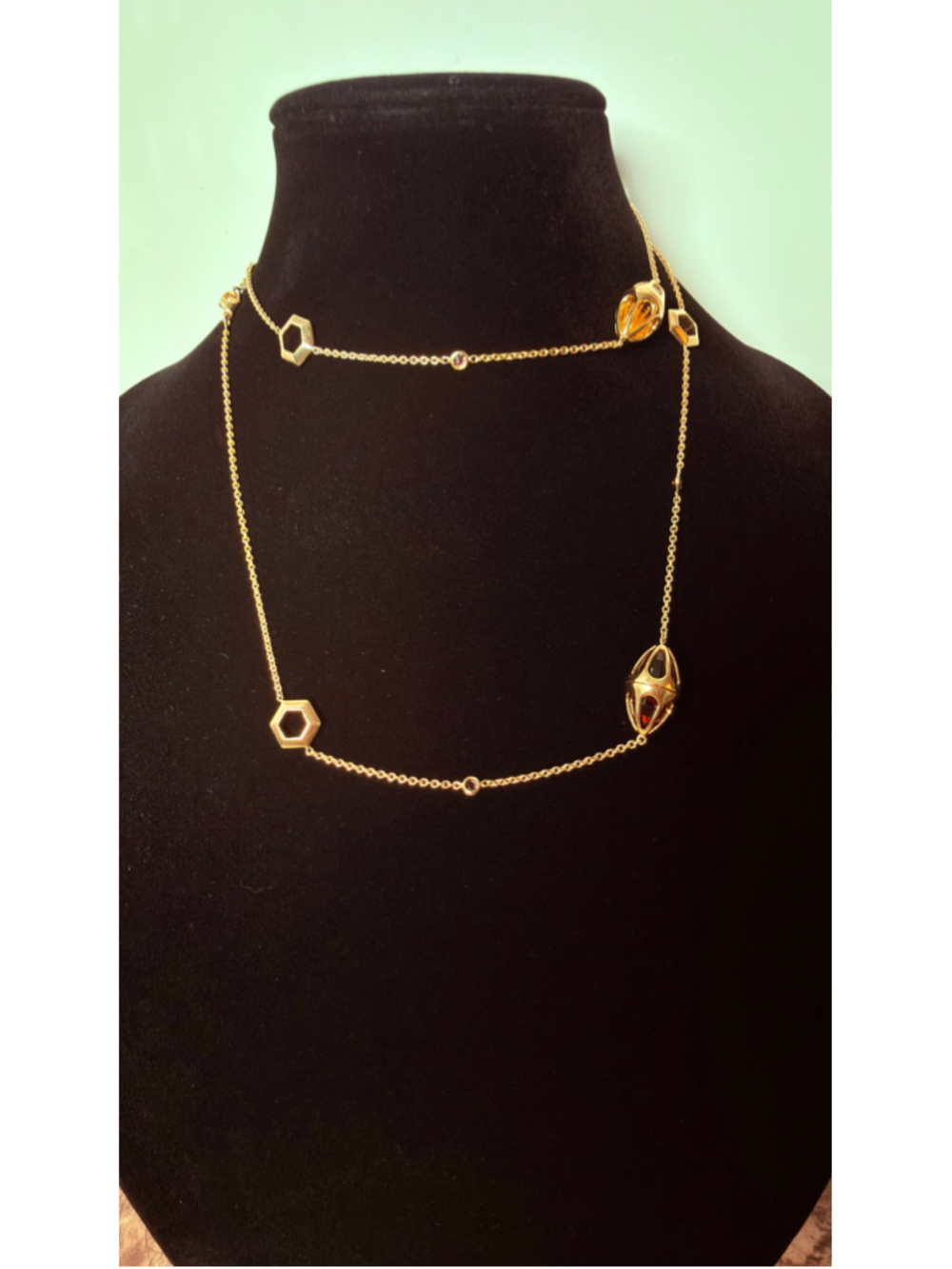 Baccarat Medicis Gold Vermeil 925 Sterling Silver 38" Station Necklace $1150 - Picture 5 of 10